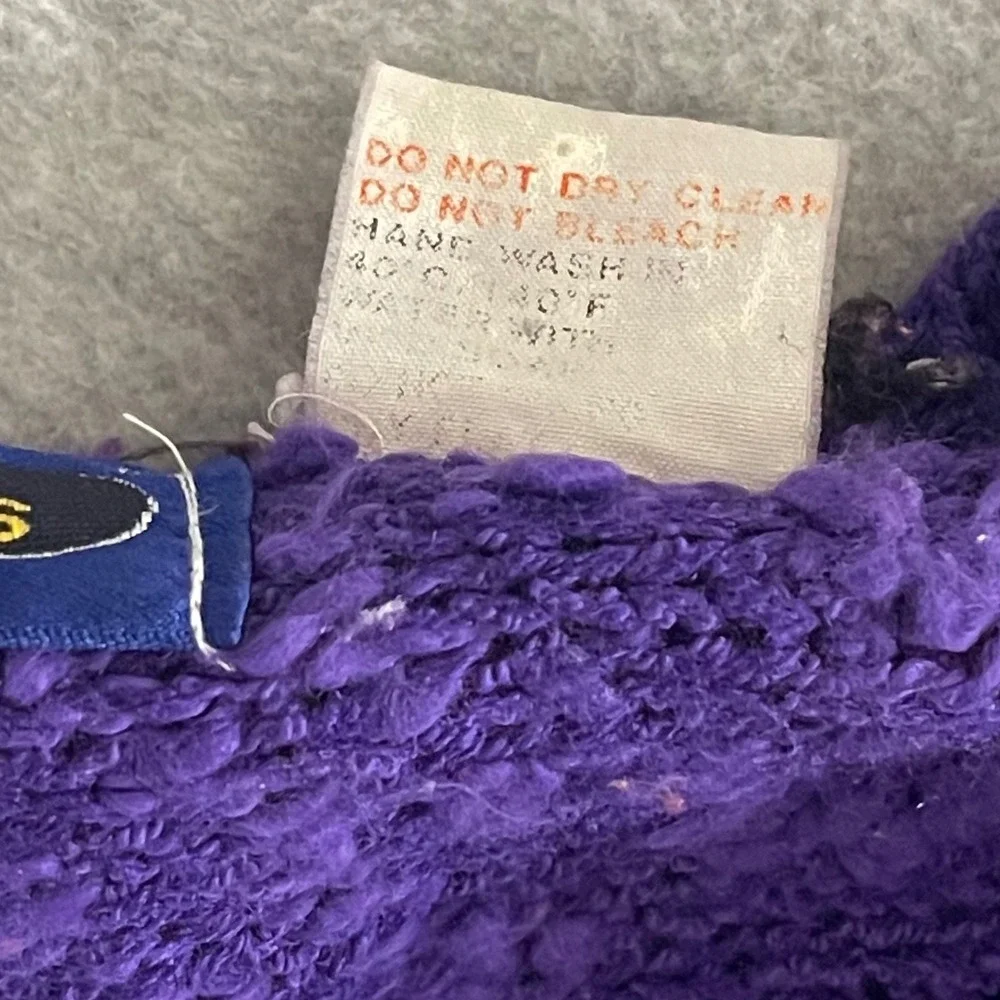 20 Ans Purple Art‎ to Wear Sweater M/L Faux Fur Sequin Beaded Knit Statement Top